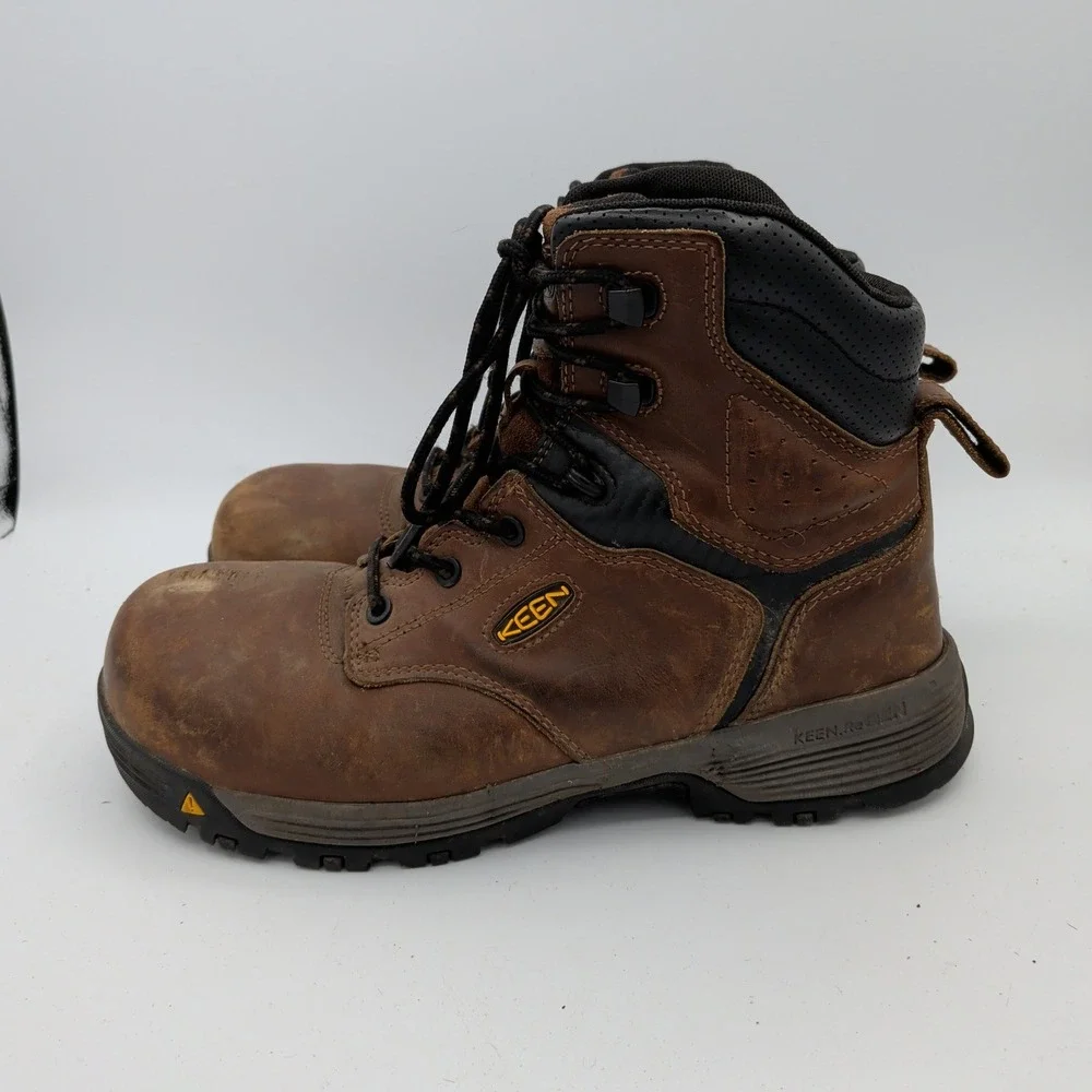KEEN Utility Davenport 6 Mens 8.5D‎ Composite Toe Work Boots Brown 1024192D